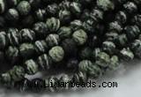 CSJ63 15.5 inches 6mm faceted round green silver line jasper beads