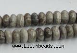 CSL02 15.5 inches 5*10mm rondelle silver leaf jasper beads wholesale