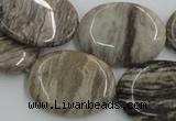 CSL06 15.5 inches 22*30mm oval silver leaf jasper beads wholesale