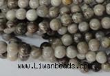 CSL10 15.5 inches 4mm round silver leaf jasper beads wholesale