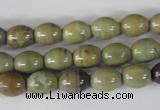 CSL103 15.5 inches 8*10mm rice silver leaf jasper beads wholesale