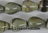 CSL105 15.5 inches 15*20mm teardrop silver leaf jasper beads wholesale