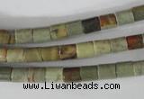 CSL111 15.5 inches 6*6mm column silver leaf jasper beads wholesale