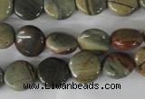 CSL115 15.5 inches 12mm flat round silver leaf jasper beads wholesale