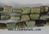 CSL119 15.5 inches 8*10mm rectangle silver leaf jasper beads wholesale