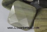 CSL122 15.5 inches 30*30mm faceted square silver leaf jasper beads