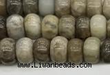 CSL126 15.5 inches 4*6mm rondelle sliver leaf jasper beads