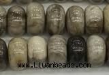 CSL127 15.5 inches 5*8mm rondelle sliver leaf jasper beads