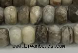 CSL131 15.5 inches 4*6mm faceted rondelle sliver leaf jasper beads