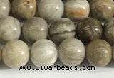 CSL151 15.5 inches 6mm round 

sliver leaf jasper beads wholesale