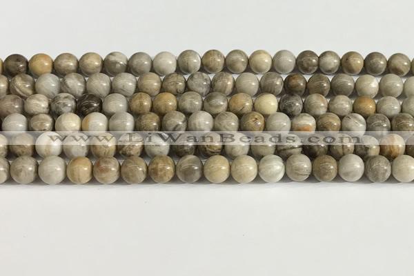 CSL151 15.5 inches 6mm round 

sliver leaf jasper beads wholesale