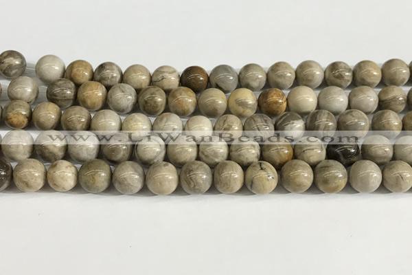 CSL152 15.5 inches 8mm round 

sliver leaf jasper beads wholesale