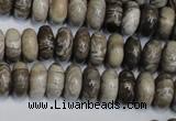 CSL19 15.5 inches 6*12mm rondelle silver leaf jasper beads wholesale