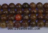 CSL220 15.5 inches 4mm round gold leaf jasper beads wholesale