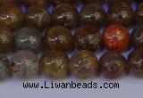 CSL222 15.5 inches 8mm round gold leaf jasper beads wholesale