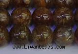 CSL225 15.5 inches 14mm round gold leaf jasper beads wholesale