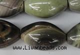 CSL25 15.5 inches 20*30mm rice silver leaf jasper beads wholesale