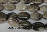 CSL41 15.5 inches 10*14mm oval silver leaf jasper beads wholesale