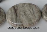 CSL48 15.5 inches 30*40mm oval silver leaf jasper beads wholesale