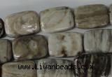 CSL68 15.5 inches 13*18mm rectangle silver leaf jasper beads wholesale