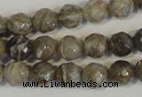 CSL91 15.5 inches 6mm faceted round silver leaf jasper beads wholesale