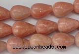 CSM11 15.5 inches 10*14mm teardrop salmon stone beads wholesale