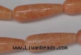 CSM15 15.5 inches 10*30mm teardrop salmon stone beads wholesale