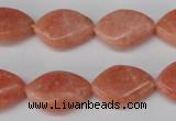 CSM25 15.5 inches 13*18mm twisted teardrop salmon stone beads wholesale