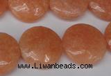 CSM30 15.5 inches 20mm flat round salmon stone beads wholesale