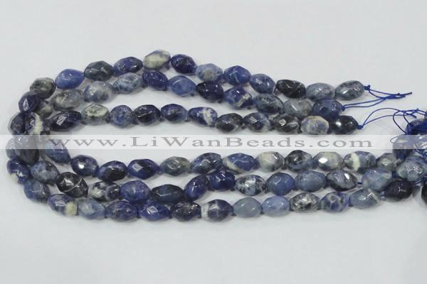 CSO101 15.5 inches 10*14mm faceted nugget sodalite gemstone beads