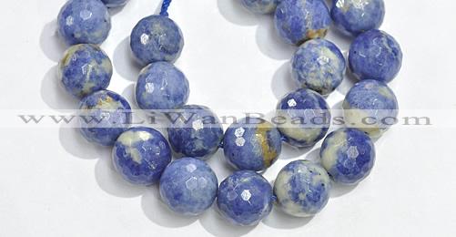 CSO17 6mm faceted round AB grade sodalite beads wholesale