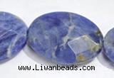 CSO25 15.5 inches A grade 8*12mm faceted oval sodalite beads