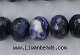 CSO356 15.5 inches 12*16mm faceted rondelle natural sodalite beads