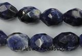 CSO368 15.5 inches 12*16mm faceted nuggets natural sodalite beads