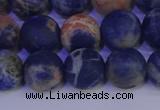 CSO524 15.5 inches 12mm round matte orange sodalite beads wholesale