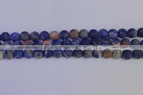 CSO524 15.5 inches 12mm round matte orange sodalite beads wholesale