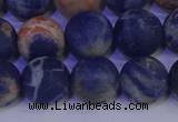 CSO525 15.5 inches 14mm round matte orange sodalite beads wholesale