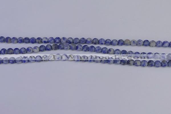 CSO530 15.5 inches 4mm round matte African sodalite beads wholesale