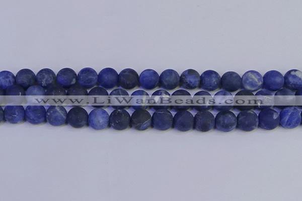 CSO545 15.5 inches 14mm round matte sodalite beads wholesale