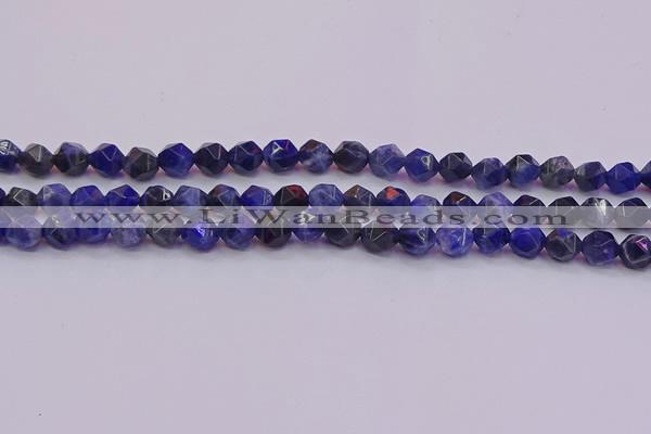 CSO552 15.5 inches 8mm faceted nuggets sodalite gemstone beads