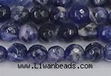 CSO559 15.5 inches 6mm faceted round sodalite gemstone beads