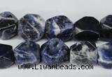 CSO56 15.5 inches 10*14mm faceted nuggets sodalite gemstone beads