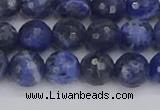 CSO560 15.5 inches 8mm faceted round sodalite gemstone beads