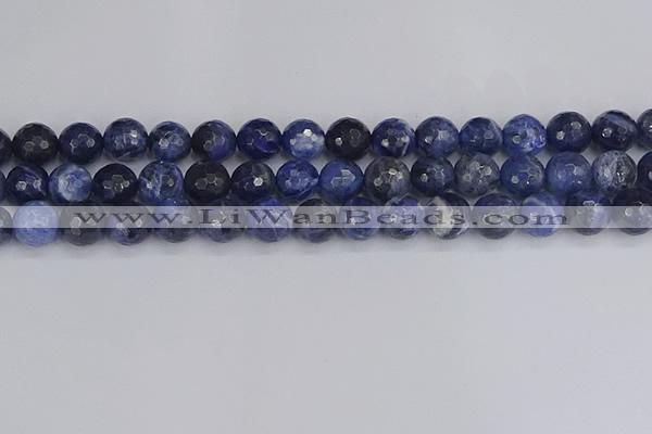 CSO561 15.5 inches 10mm faceted round sodalite gemstone beads