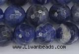 CSO562 15.5 inches 12mm faceted round sodalite gemstone beads