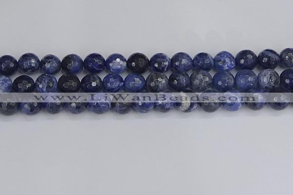 CSO562 15.5 inches 12mm faceted round sodalite gemstone beads