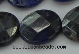 CSO711 15.5 inches 25mm faceted coin sodalite gemstone beads