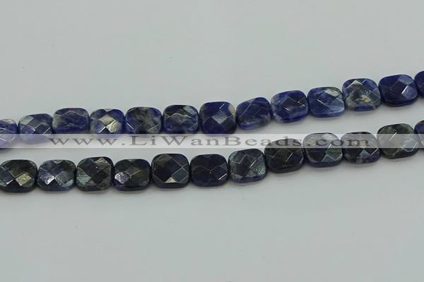 CSO726 15.5 inches 12*12mm faceted square sodalite gemstone beads