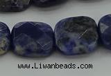 CSO727 15.5 inches 14*14mm faceted square sodalite gemstone beads