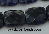 CSO728 15.5 inches 16*16mm faceted square sodalite gemstone beads